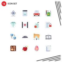 16 Creative Icons Modern Signs and Symbols of computing van science washing cup Editable Pack of Creative Vector Design Elements