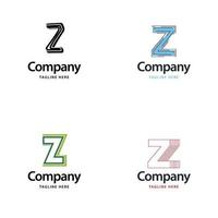 diseño de paquete de logotipo grande de letra z diseño de logotipos modernos y creativos para su negocio vector