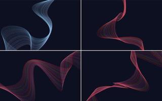 Collection of geometric minimal lines pattern set vector