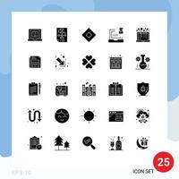 Universal Icon Symbols Group of 25 Modern Solid Glyphs of programmer development strategy develop symbols Editable Vector Design Elements