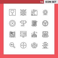 16 Thematic Vector Outlines and Editable Symbols of ux layout gift ship boat Editable Vector Design Elements