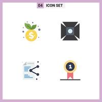 Universal Icon Symbols Group of 4 Modern Flat Icons of business file finance light application Editable Vector Design Elements