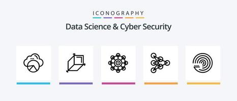 paquete de iconos de la línea 5 de ciencia de datos y seguridad cibernética que incluye el progreso. grafico. atomizado fragmento. computadora. diseño de iconos creativos vector