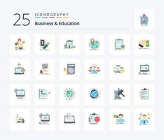 Business And Education 25 Flat Color icon pack including worldwide. location. smartphone. office. apartment vector