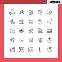 Stock Vector Icon Pack of 25 Line Signs and Symbols for environment drop mechanic power energy Editable Vector Design Elements