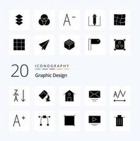 20 Design Solid Glyph icon Pack like graphic increase building font text vector