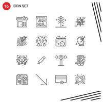 16 User Interface Outline Pack of modern Signs and Symbols of vectors illustration garden design seo Editable Vector Design Elements