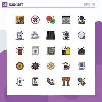 Set of 25 Modern UI Icons Symbols Signs for meeting html help control business Editable Vector Design Elements