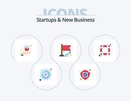 Startups And New Business Flat Icon Pack 5 Icon Design. help. grow. insurance. success. flag vector