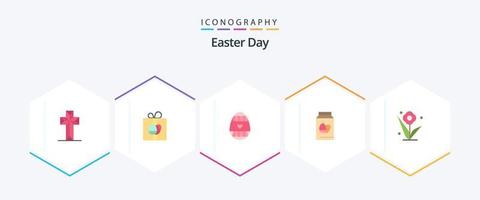 Easter 25 Flat icon pack including plant. holiday. easter egg. easter. egg vector