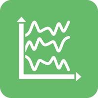 Multiple Line Graph Glyph Round Corner Background Icon vector
