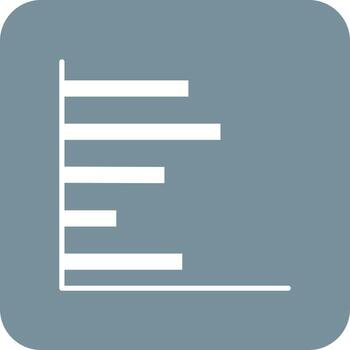 barras horizontales que muestran el icono de fondo de la esquina redonda del glifo de progreso vector