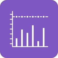 Stacked Bar Chart Glyph Round Corner Background Icon vector