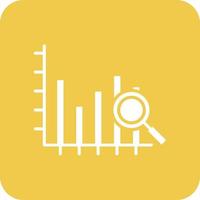 Search Statistics Glyph Round Corner Background Icon vector