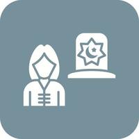 Widower Glyph Round Corner Background Icon vector