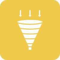 Funnel Chart Glyph Round Corner Background Icon vector