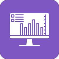 Graphical Representation Glyph Round Corner Background Icon vector
