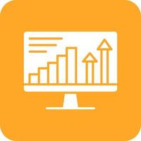 Website Statistics Glyph Round Corner Background Icon vector