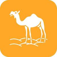 Camel Glyph Round Corner Background Icon vector