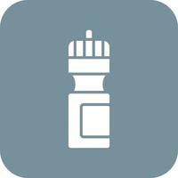 Water Flask Glyph Round Corner Background Icon vector