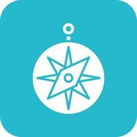 Compass Glyph Round Corner Background Icon vector