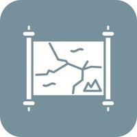 Desert Map Glyph Round Corner Background Icon vector