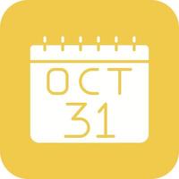 October 31st Glyph Round Corner Background Icon vector