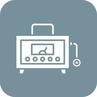 Dosimeter Glyph Round Corner Background Icon vector