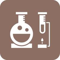 Laboratory Glyph Round Corner Background Icon vector