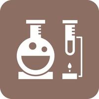 Laboratory Glyph Round Corner Background Icon vector