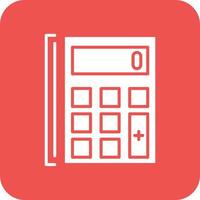 Calculator Glyph Round Corner Background Icon vector