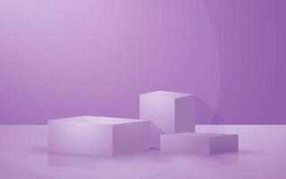 podium scene 3d geometric pastel purple background for product presentation mockup show vector