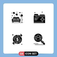 Thematic Vector Solid Glyphs and Editable Symbols of couch investment care records find Editable Vector Design Elements