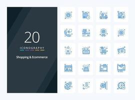 20 Shopping And Ecommerce Blue Color icon for presentation vector