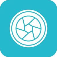 Diaphragm Glyph Round Corner Background Icon vector