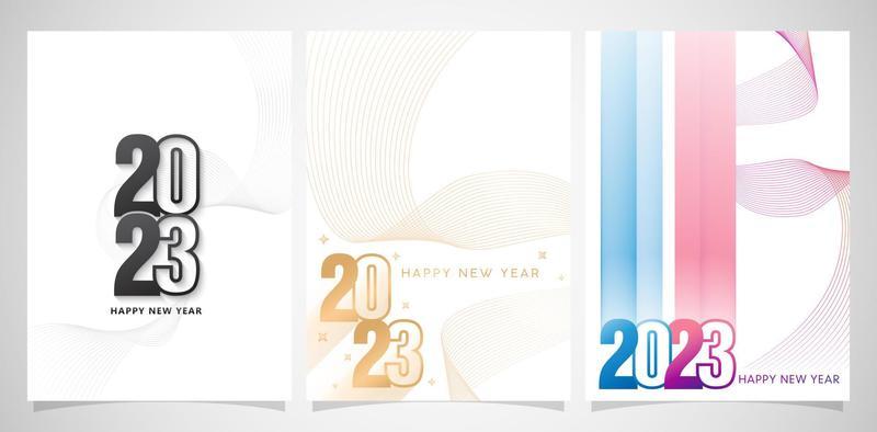 illustration of 2023 lettering number for covering calendar, social media header, greeting cards, screen printing, catalogue booklet, magazine book pages, Stationery and layout design, Presentations