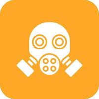 Gas Mask Glyph Round Corner Background Icon vector
