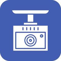 Camera Drive Glyph Round Corner Background Icon vector