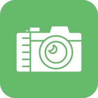 Compact Camera Glyph Round Corner Background Icon vector