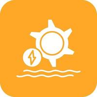 Hydro Power Glyph Round Corner Background Icon vector