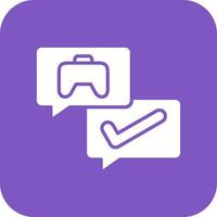 Game Chat Glyph Round Corner Background Icon vector