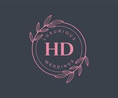 HD Initials letter Wedding monogram logos template, hand drawn modern minimalistic and floral templates for Invitation cards, Save the Date, elegant identity. vector