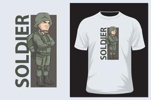 Character Vector illustration of Soldier Cartoon for t shirt