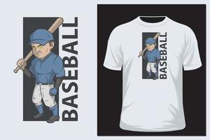 Baseball t shirt cartoon style vector