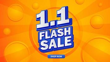 1.1 January Shopping Day Sale Banner Promotion. Flash sale vector