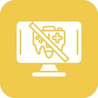 Game Disconnect Glyph Round Corner Background Icon vector