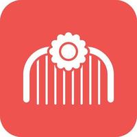 Comb Glyph Round Corner Background Icon vector