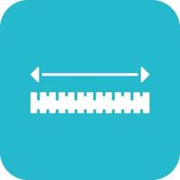 Measuring Tape Glyph Round Corner Background Icon vector