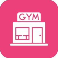 icono de fondo de esquina redonda de glifo de gimnasio vector