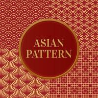 Red Asian Patterns vector